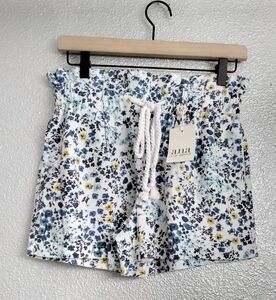 NWT Women's a.n.a. Floral Linen Blend Paper Bag Shorts    Size PS